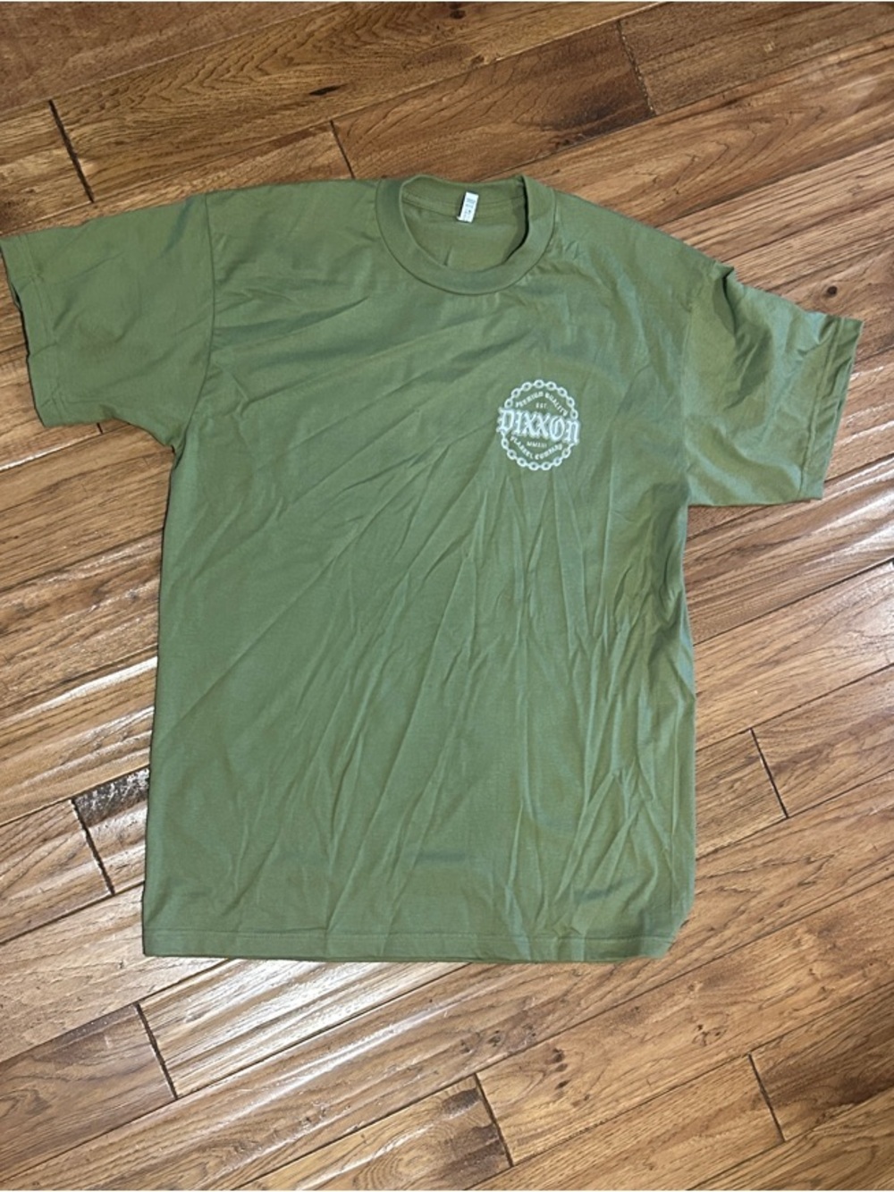 DIXXON Olive Crewneck Short Sleeve Tee with Chest Logo